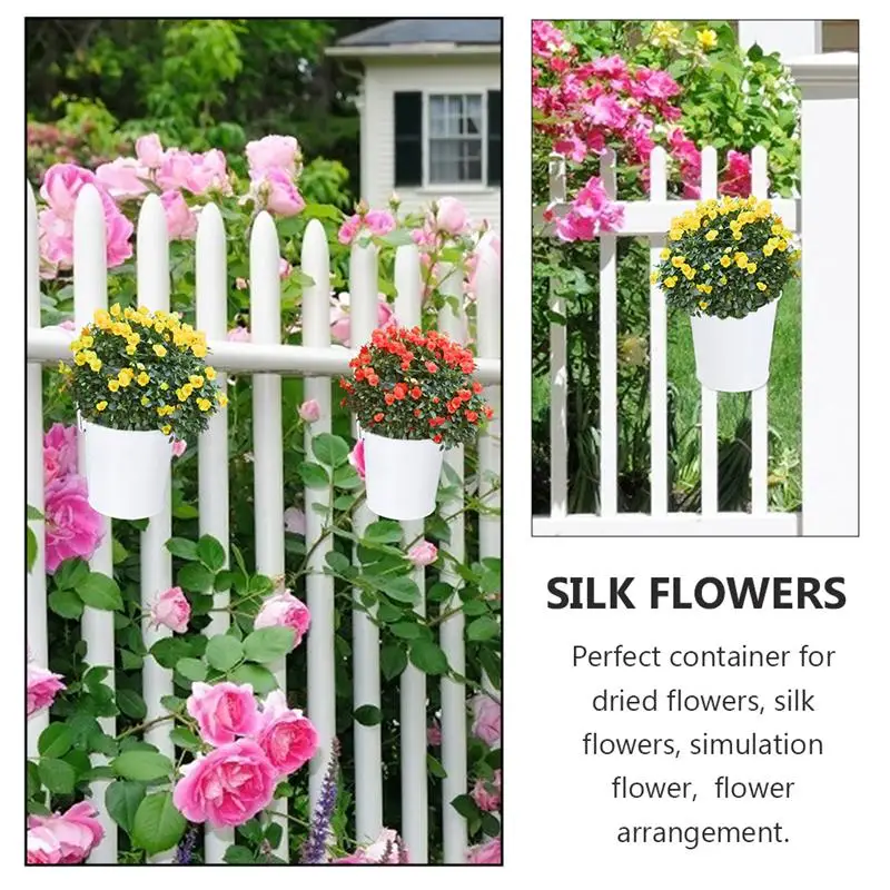

4pcs Balcony Hanging Buckets Flower Basket Flower Holder Vase Flower Planter