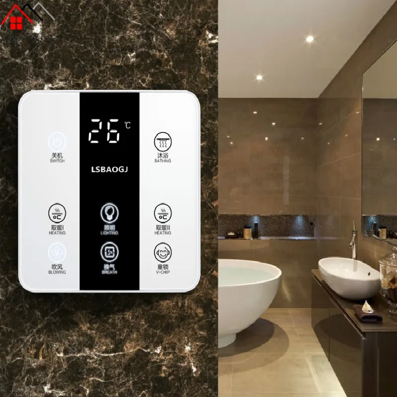 5 in1Touch переключатель YuBa 86 Тип настенный нагреватель для ванны интегрированный подвесной потолок пульт дистанционного управления ключ для душевой комнаты 86*86 мм