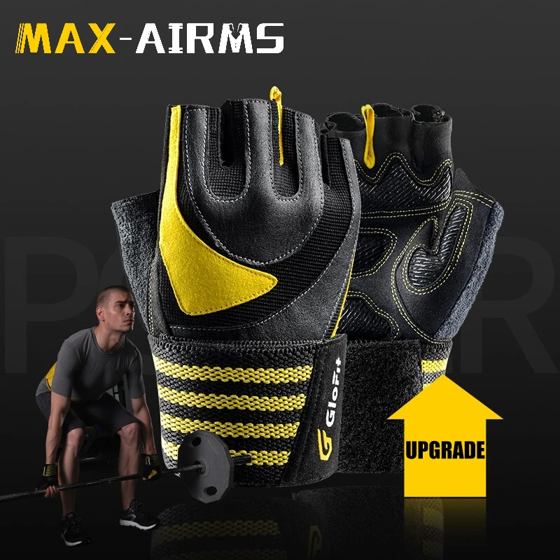 Maxairms/1 пара спортивных перчаток для тренажерного зала, дышащие перчатки для тяжелой атлетики, фитнеса, гантели для тяжелой атлетики, перчатки для тренажерного зала
