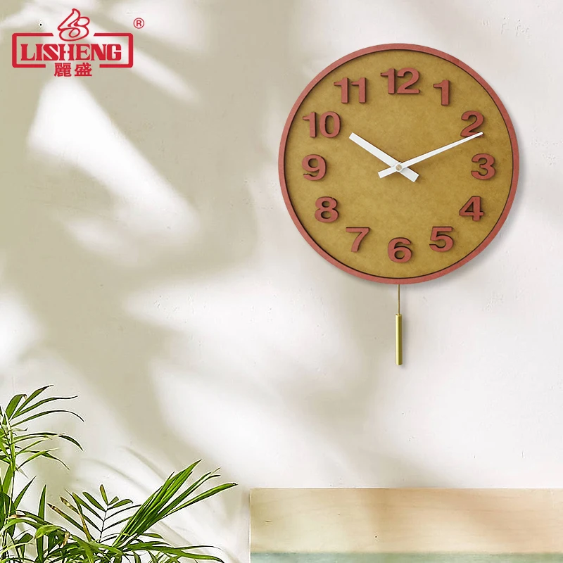 Простые современные настенные часы модные нордические красные бесшумные
