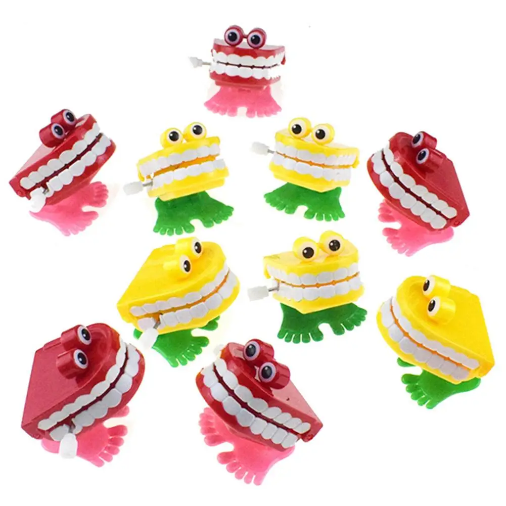 

Dental Wind Up Toy s Clockwork Toy Upper Chain Jumping Tooth Toy Walking Teeth Toy for Party Desktop Decor