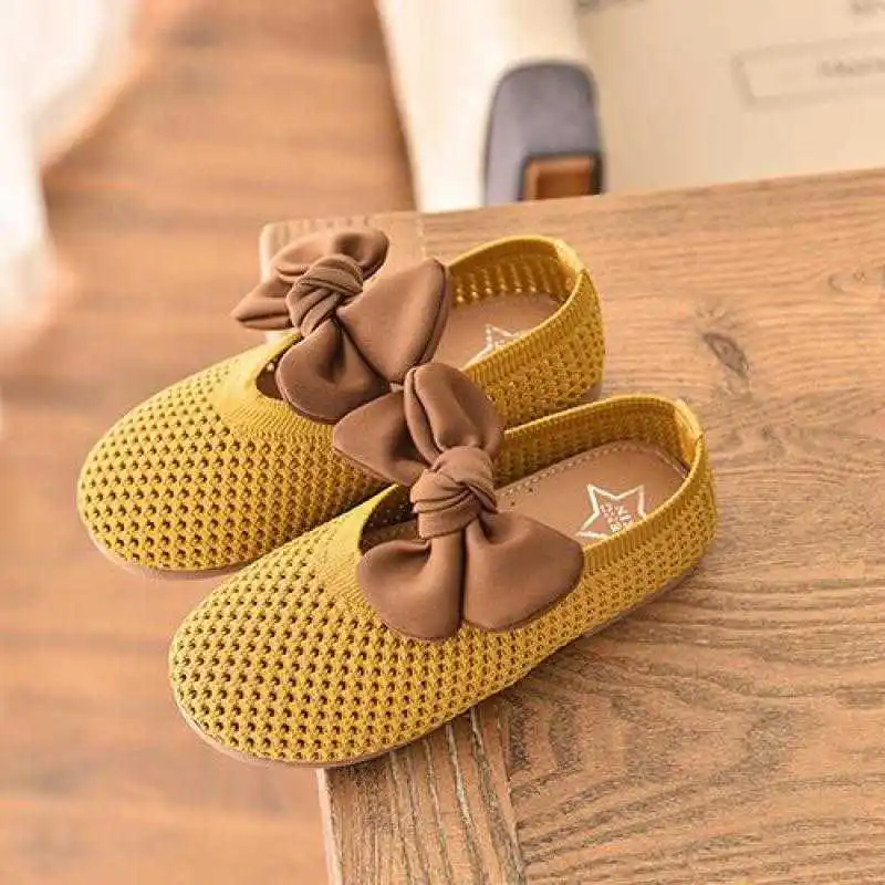 

Children's Shoes 2021 Spring New Girls Bow Princess Shoes Kid Baby Girls Student Soft Dance Single Shoes B741