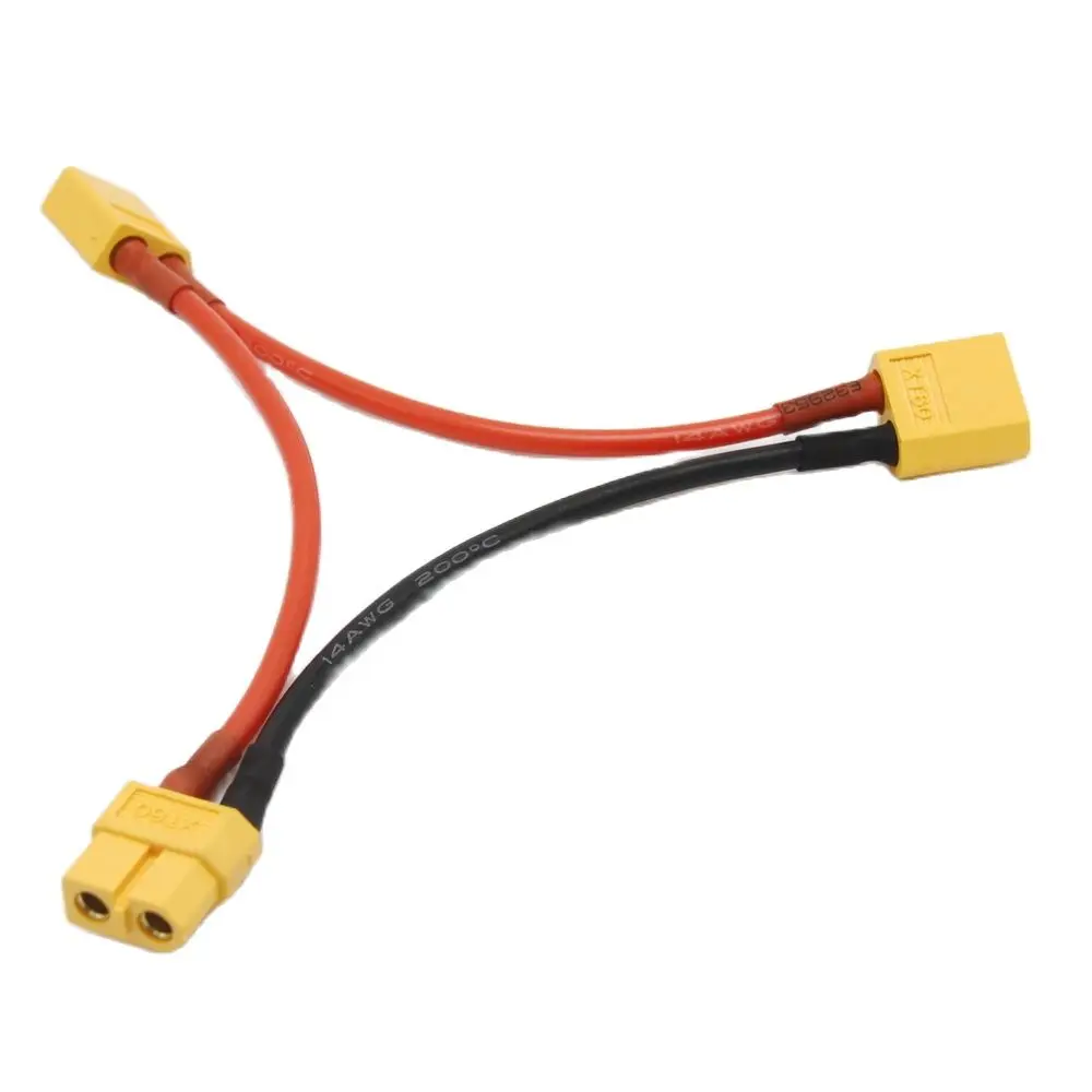 10 см 14Awg силиконовый последовательный кабель XT60 штекер на 2 штекера FPV
