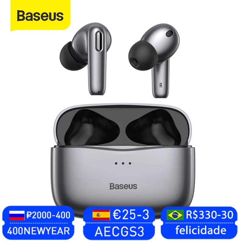  Bluetooth-наушники Baseus S2, TWS, с активным шумоподавлением, с сенсорным управлением 