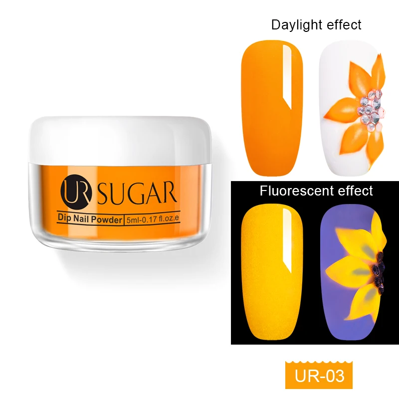 3 Ur Sugar 5 мл флуоресцентный 3 в 1 Dip порошок для ногтей акриловая пудра для вырезания наращивание ногтей натуральный сухой без лампы - Цвет: 3