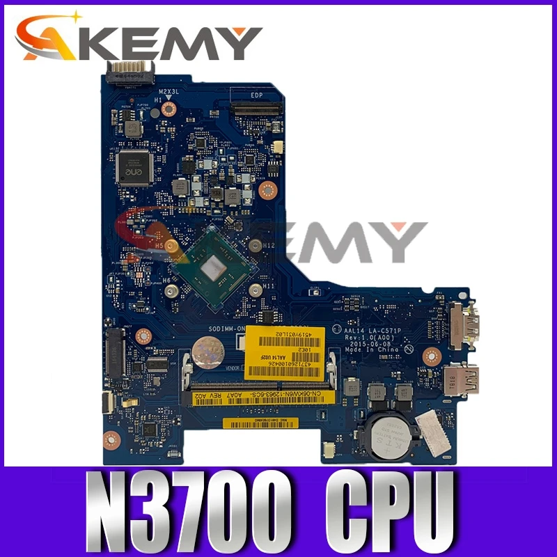 

Оригинальная материнская плата для ноутбука DELL Inspiron 5452 5552 Pentium N3700 материнская плата CN-0F77J1 0F77J1 LA-C571P SR29E