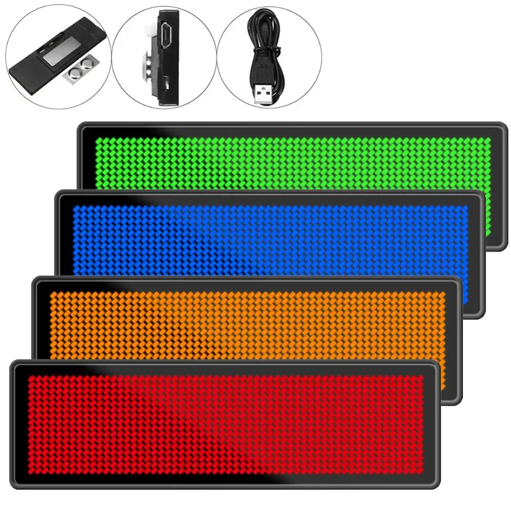 7 цветов программируемый Мини светодиодный цифровой перезаряжаемый Прокрутка