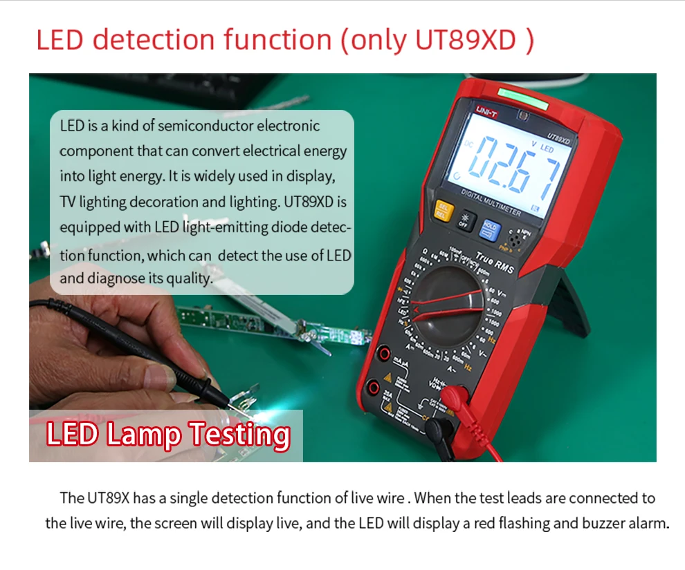 UNI-T UT89XD Профессиональный NCV Цифровой мультиметр 20A высокий ток AC/DC/Емкость/сопротивление/Триод/температурный тест