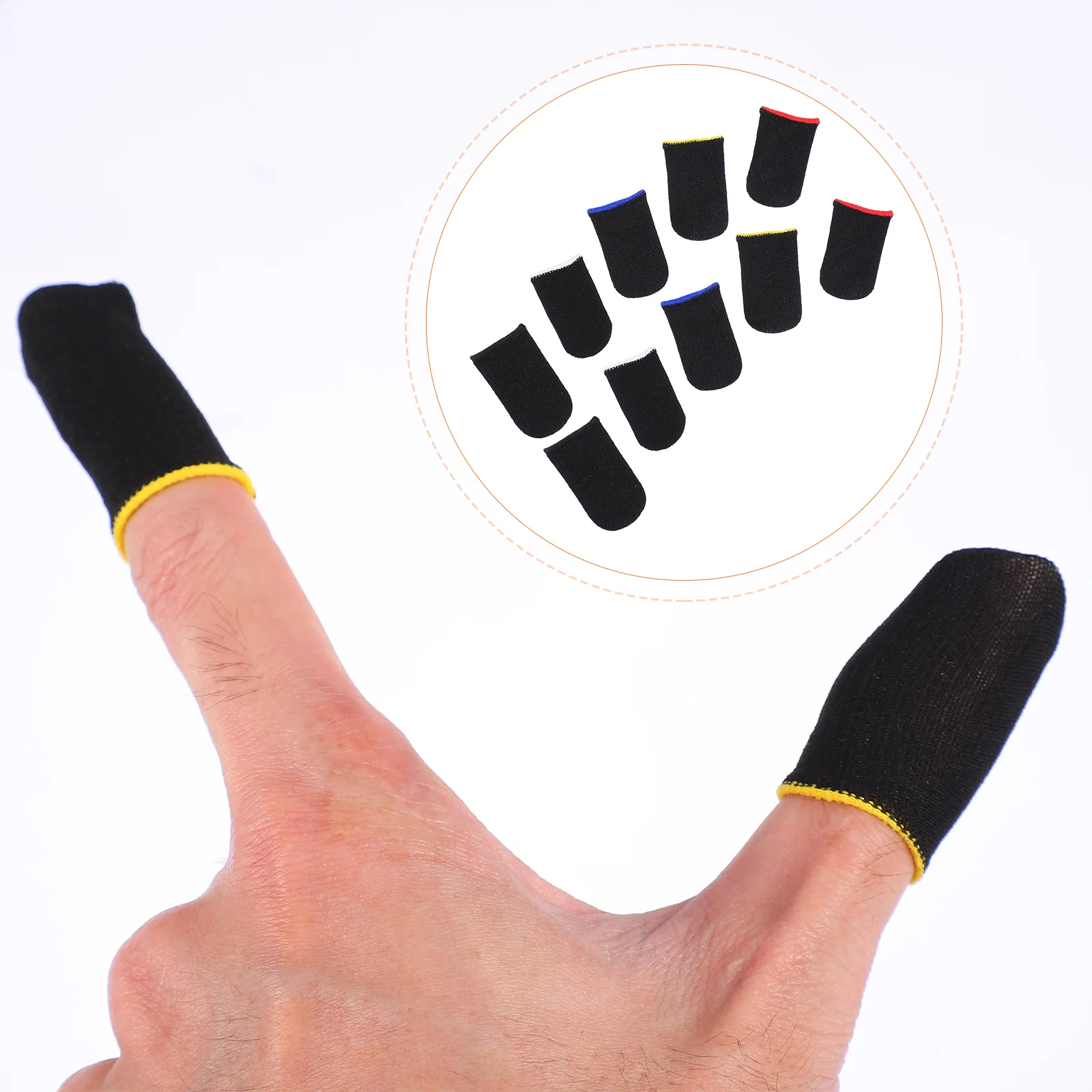 

10PCS Nylon Finger Sleeve Mobile Phone Game Finger Cover Phone Gaming Accessory