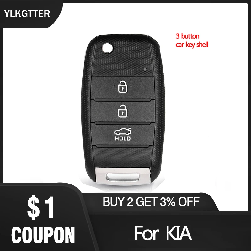 Чехол YLKGTTER для автомобильного ключа с 3 кнопками чехол KIA Carens Cerato Forte RIO K2 K3 K5