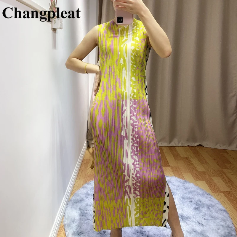 Changpleat новые летние женские платья miяка плиссированные элегантные с принтом