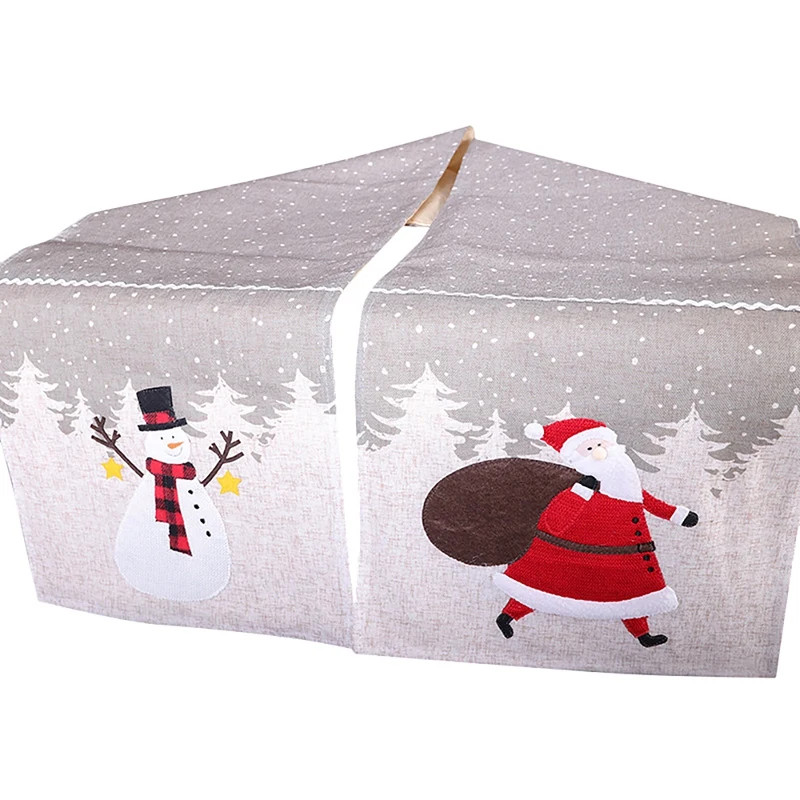 

Рождественская настольная дорожка для вечеривечерние, чехол для обеденного стола с рисунком рождественской елки, снеговика, Санта-Клауса