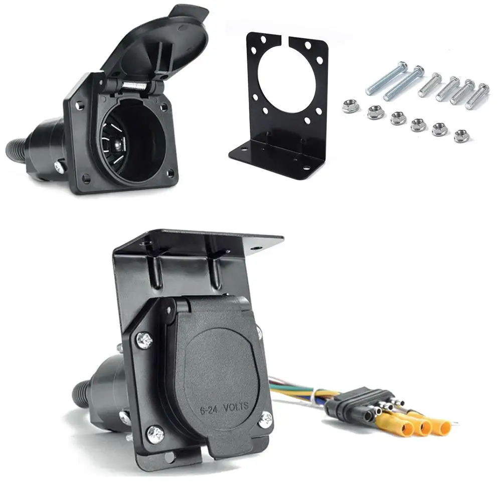 

4-полосный плоский до 7-полосный круглый RV лезвие адаптер для проводки трейлер сцепная вилка с кронштейном трейлер адаптер Аксессуары для ин...