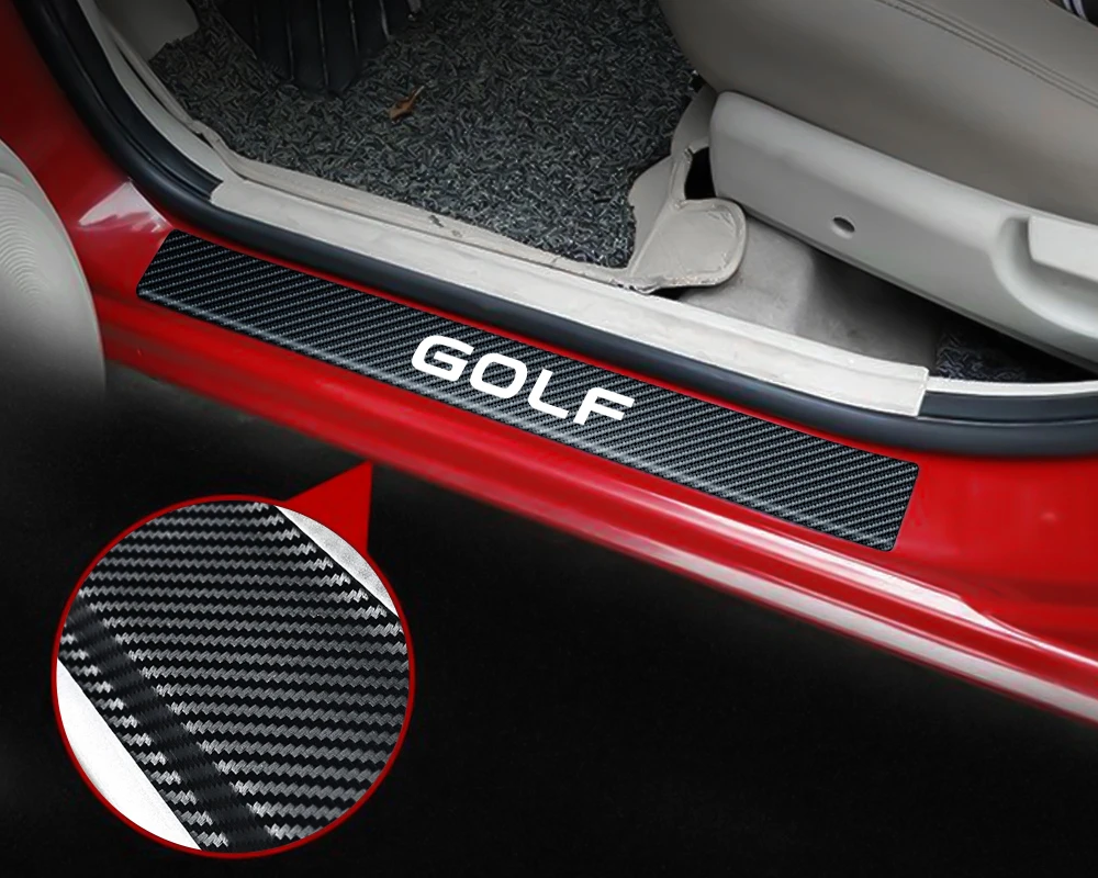 Защитные наклейки на пороги автомобиля из углеродного волокна для golf 4 motion MTM Blue
