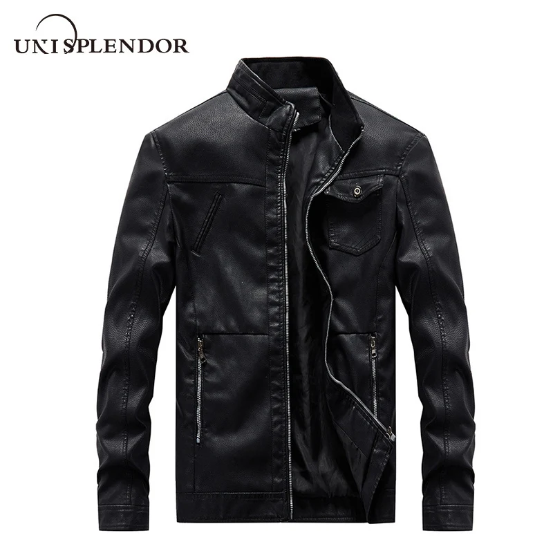 Мужская кожаная куртка новинка сезона осень весна одежда мотоциклетная крутая