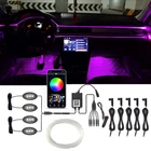 Светодиодные автозапчасти, атмосферное освещение, внутренняя подсветка, Rgb-подсветка из оптического волокна, декоративная лампа для вечеринки, лампа общего назначения для автомобиля