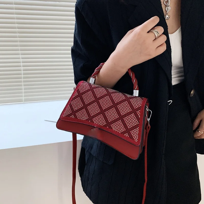 

2021 New Casual PU Leather Handle Shoulder Purse Retro Printed Women Crossbody Bag Portable Street Travel Shopping Handbags
