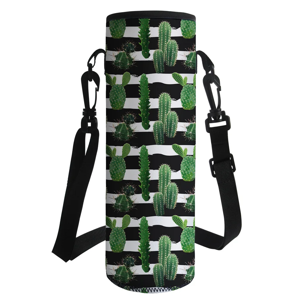 Неопреновый термос для бутылок с принтом кактуса вместительный чехол водой