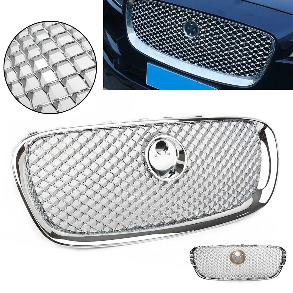 

Решетка передней решетки автомобиля для Jaguar XF X-F 2008 2009 2010 2011 4 двери серебристый хром с эмблемой