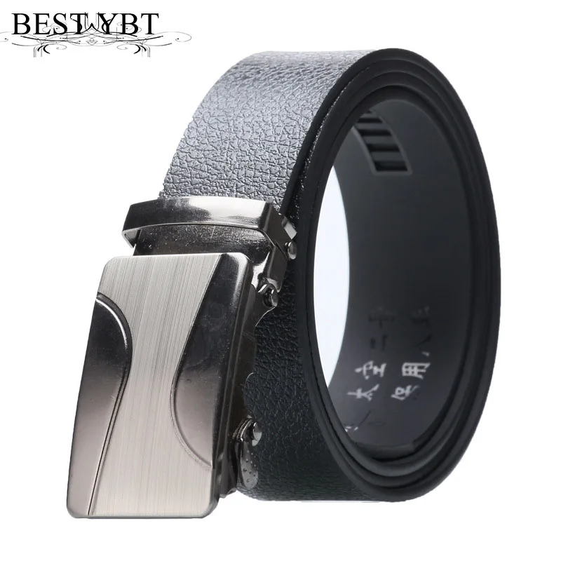 

Best YBT Men Imitation Leather Belt Alloy Automatic Buckle Belt High Quality Top Leather Fashion Business Affair Casual Men Belt