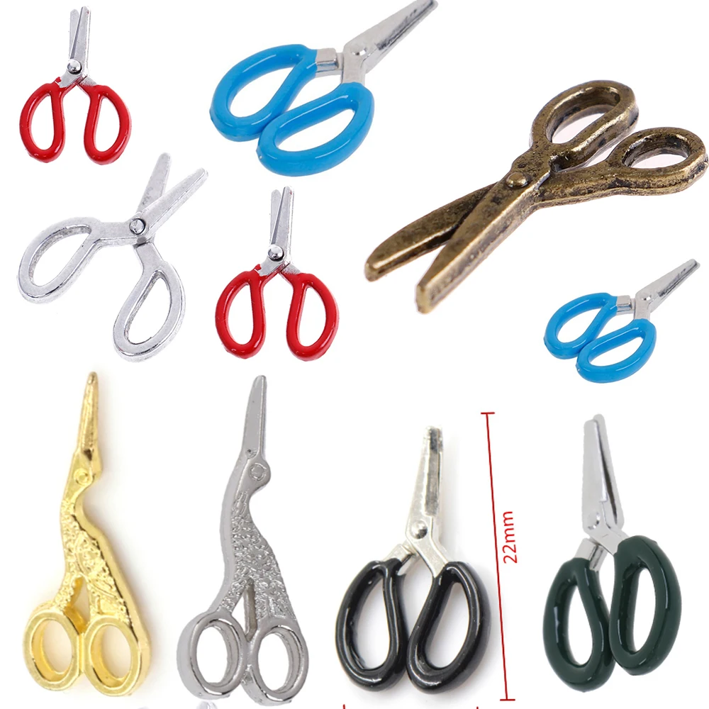 

Metal Sewing Scissors Furniture Toy Mini Scissors 1:12 Dollhouse Metal Miniature Furniture Accessories Simulation Crafts Toys