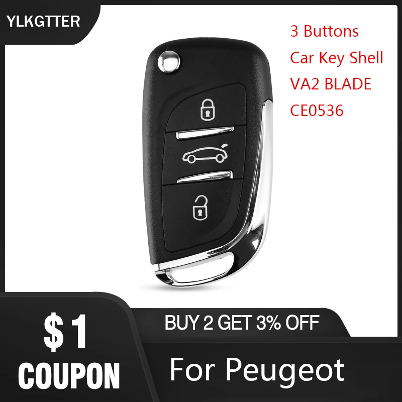 YLKGTTER 3 кнопки автомобильный Корпус ключа для Peugeot 307 408 308 Citroen модифицированный