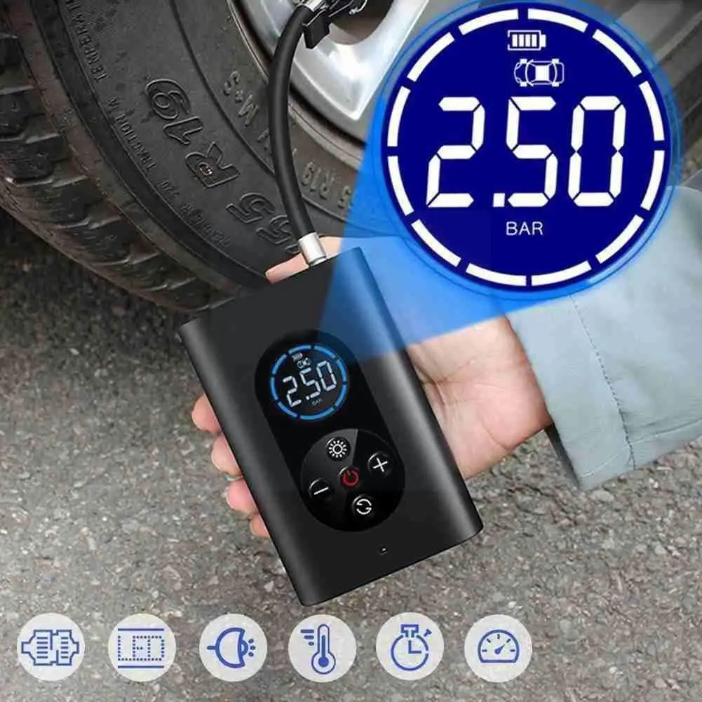 

Portable Car Air Compressor Electric Cordless Tire Inflator Air Pump Rechargeable Digital 150 PSI Auto for Car Motorcycle B X0Y7