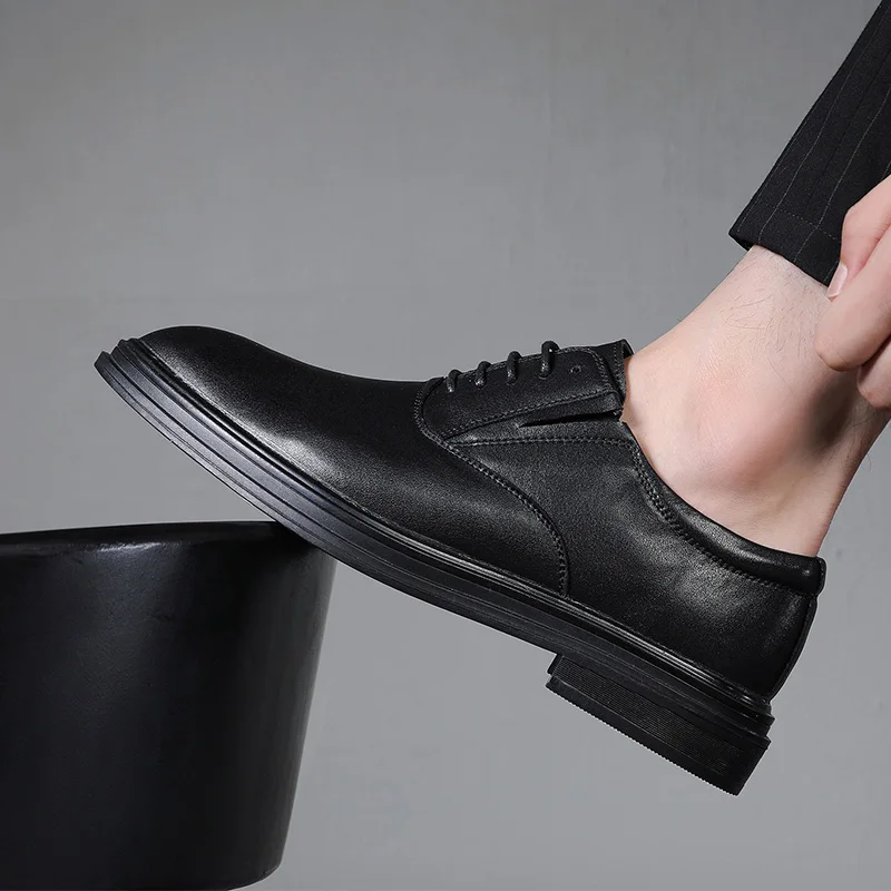 Дышащие мужские туфли Дерби Повседневные Удобные официальные оксфорды на