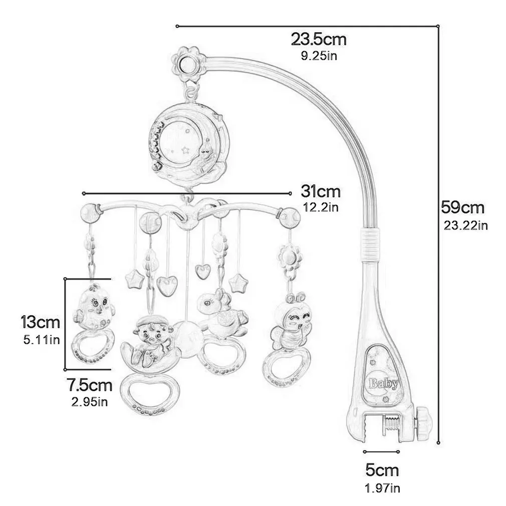 

Baby Rattles Crib Mobiles Toy Holder Rotating Mobile Bed Bell Musical Box Projection Newborn Infant Baby 0-18 Months Toys