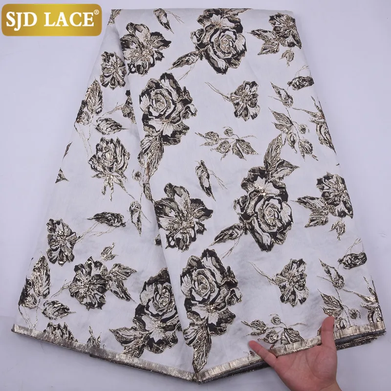 

SJD LACE African Lace Fabric Embroidery French Lace Fabric High Quality Jacquard Brocade Tissue Laces For Wedding Party Sew2171B