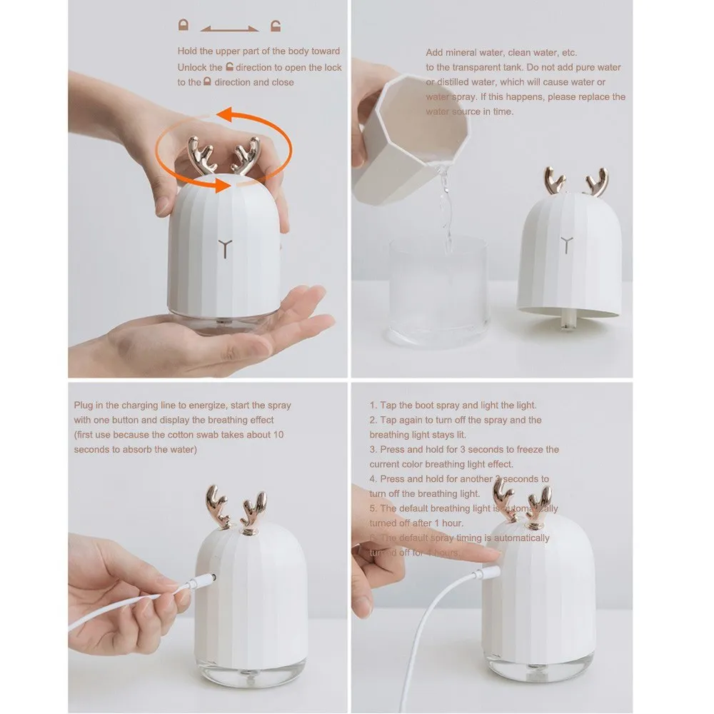 220 мл ультразвуковой увлажнитель воздуха USB диффузор эфирного масла арома