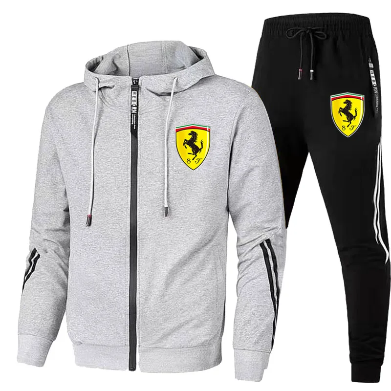

2021 spring and autumn men's fashion hoodie sports men's suit men's sweatshirt + sweatpants 2-piece set