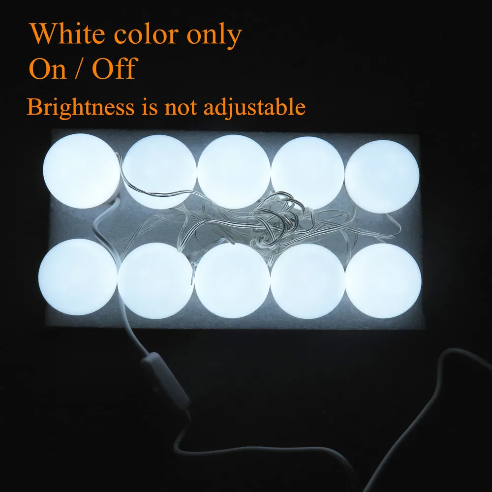 White color only Косметическое зеркало косметический СВЕТОДИОДНЫЙ светильник набор лампочек, usb зарядный порт косметический светильник ed 3 цвета регулируемый светильник яркости s - Цвет абажура: White color only