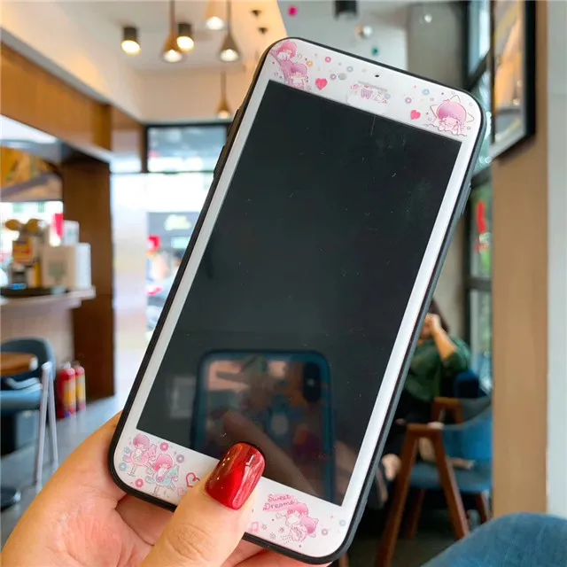 Защита экрана с мультяшным рисунком для iPhone 8 7 6 6S Plus закаленное стекло 3D 9H пленка