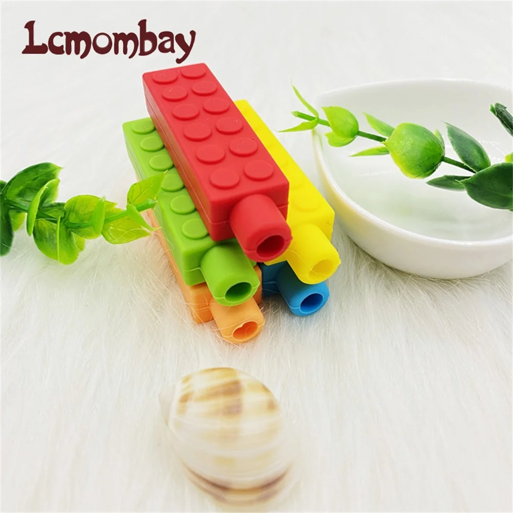 5 шт. жевательное Сенсорное ожерелье с кирпичом жевательные Детские Силиконовые