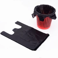100pcs thickened black plastic bag vest storage bag takeaway shopping packing garbage with handle bag kitchen living room clean