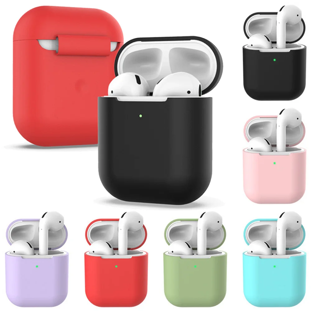 Силиконовый чехол для наушников аксессуары Airpods Pro 1 2 ярких цвета простые
