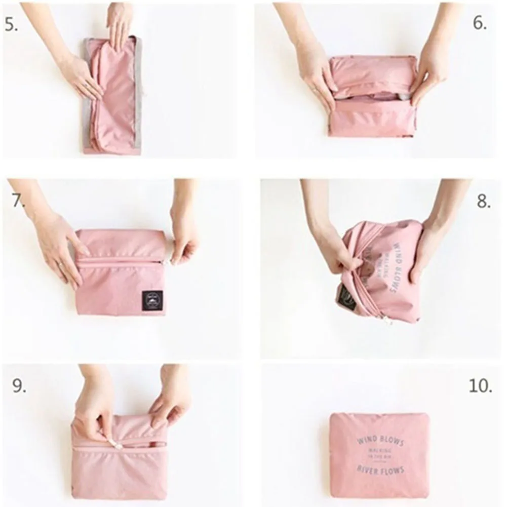 

Polyester Space Saving Portable Single Shoulder Clothes Storage Foldable Handheld Dual Zipper Organizer Side Pocket Travel Bag