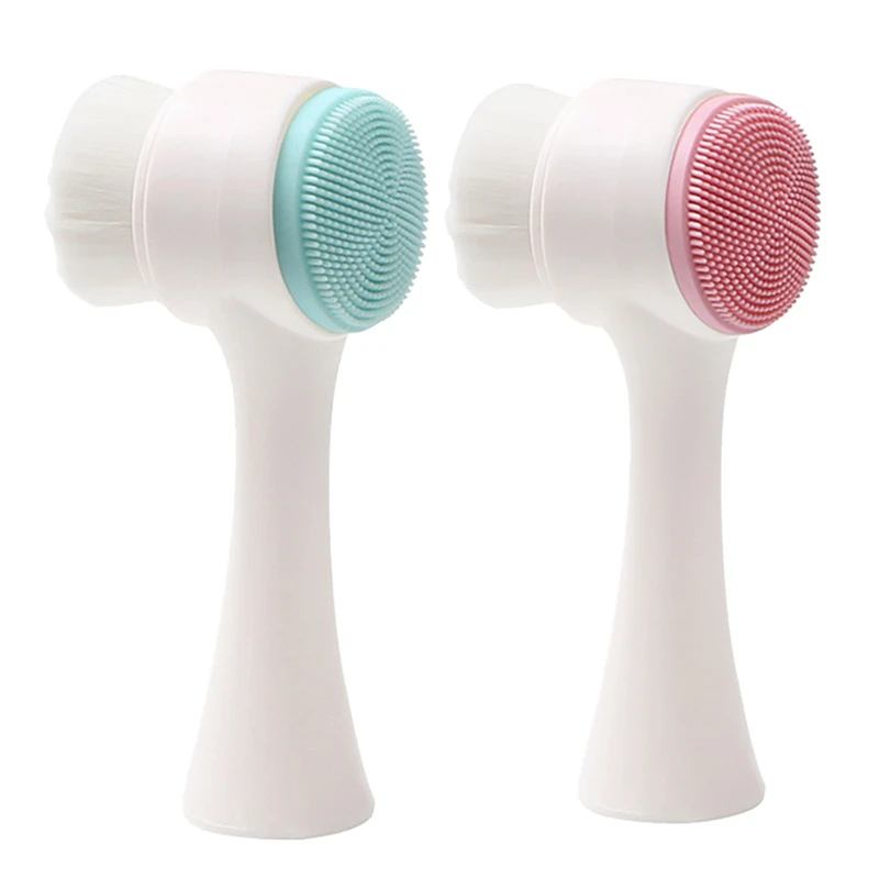 

Portable Double Sided Facial Cleaning Brush Facial Massage Skin Care Tool Silicone Brush Portable Face Brush Tool