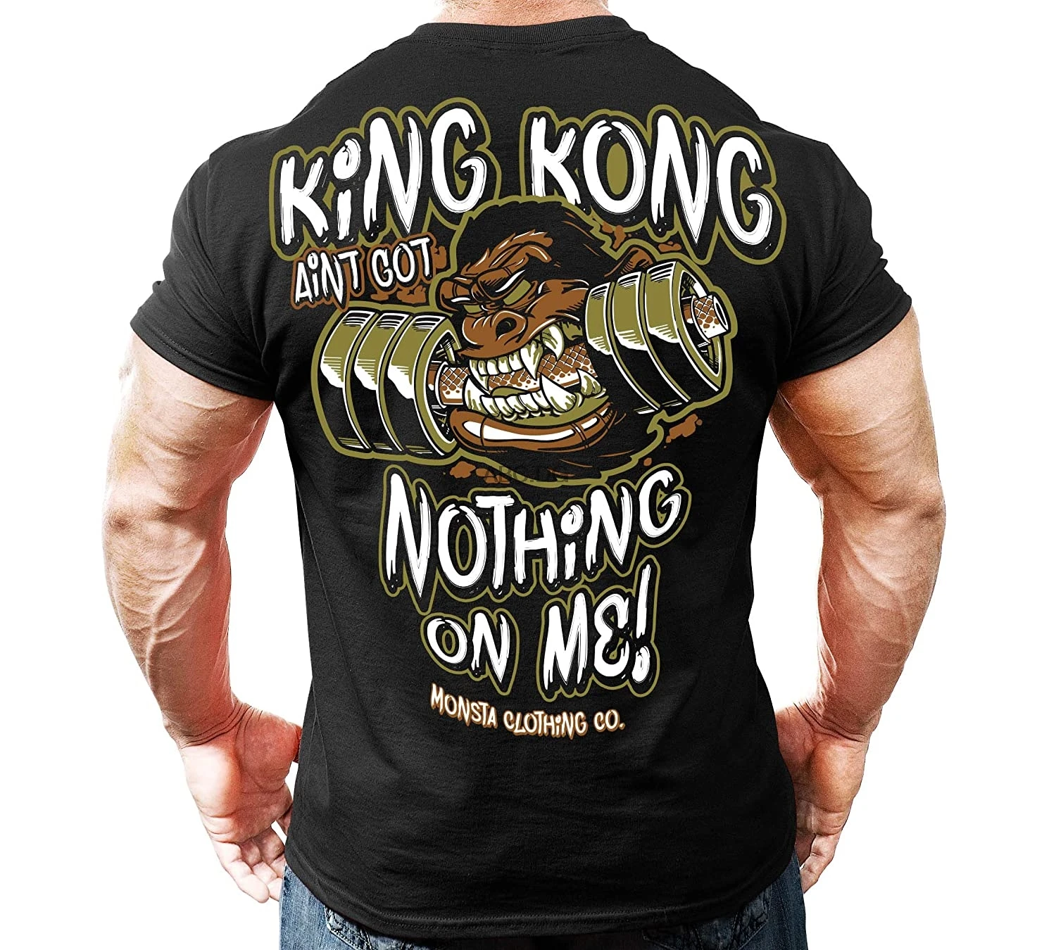 

Monsta Clothing Co. Men's Bodybuilding Workout (King Kong) Fitness Gym T-Shirt