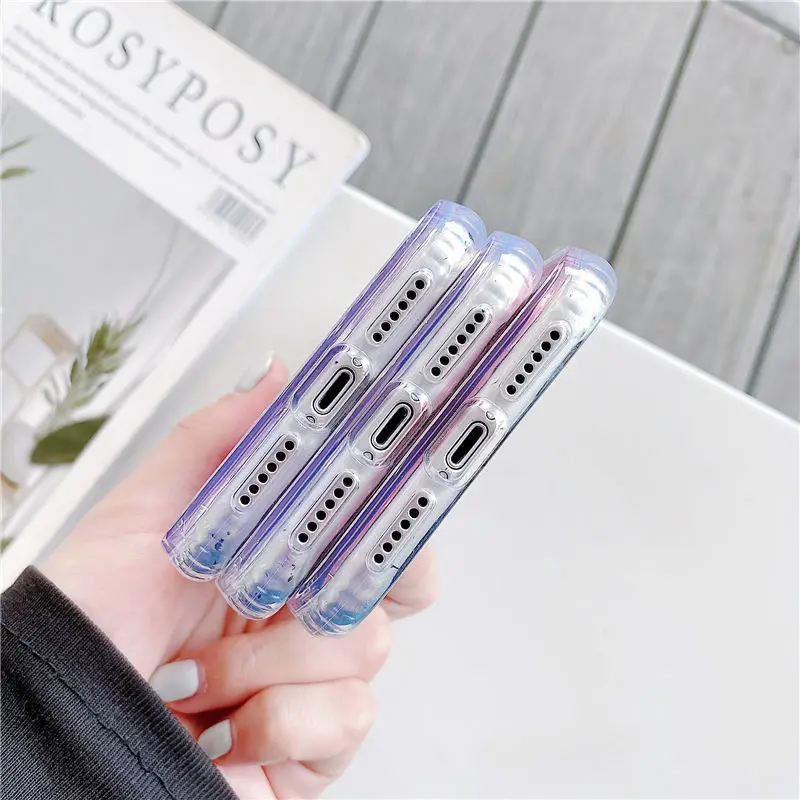 

Gradient Marble Texture Phone Case For iPhone 11 11Pro Max Transparent Glitter Cover For iPhone 12 SE 2020