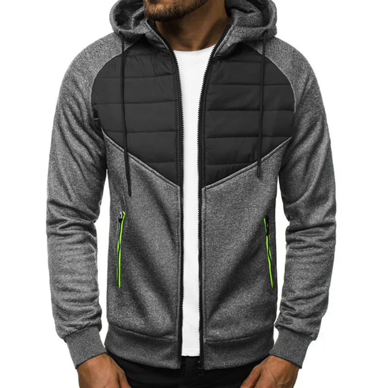 

2022 Men Long Sleeve Patchwork Men Clothing Mens Coats Slim Fit Outerwear Coat Men Designer Jacket Autumn Winter Zipper Hooded