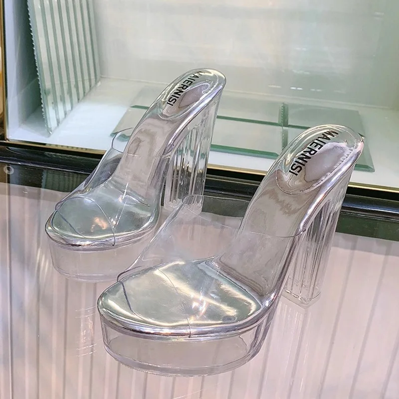 

Women's Sandals Lady Crystal ClearTransparent Shoes Girls Designer Fashion High Heels Pumps Party Shoes For Woman 2021 Summer