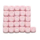 Joepada 10 шт.лот розовые бриллиантовые бусины DIY детские игрушки для прорезывания зубов из пищевого силикона Детские Прорезыватели для зубов