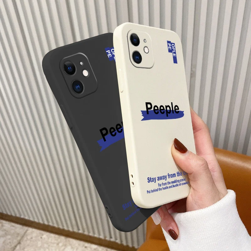 

Simple Letters Square Soft Case For iPhone 12 Pro Max Mini 11 Pro Max X XR XS MAX SE2020 8 7 6 6S Plus Silicone Phone Cover Case