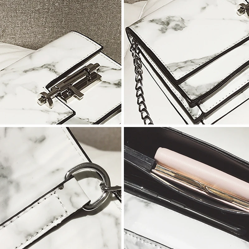 

CASMOR Crossbody Bags for Women Fashion Marble Grain Flap Bag Personalized Lock Bag Ladies Crossbody Bag Shoulder Bags