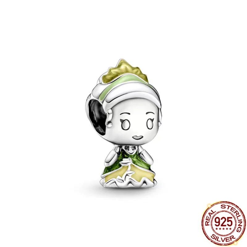 

Лидер продаж, оригинальные шармы Tiana серебряного цвета «сделай сам», шармы принцессы, подходят к шармам Пандоры, европейские браслеты, Изящн...