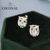 cute womens metal owl earrings punk rock hip hop jewelry creative girls fashion popular silver color earrings jewelry gifts