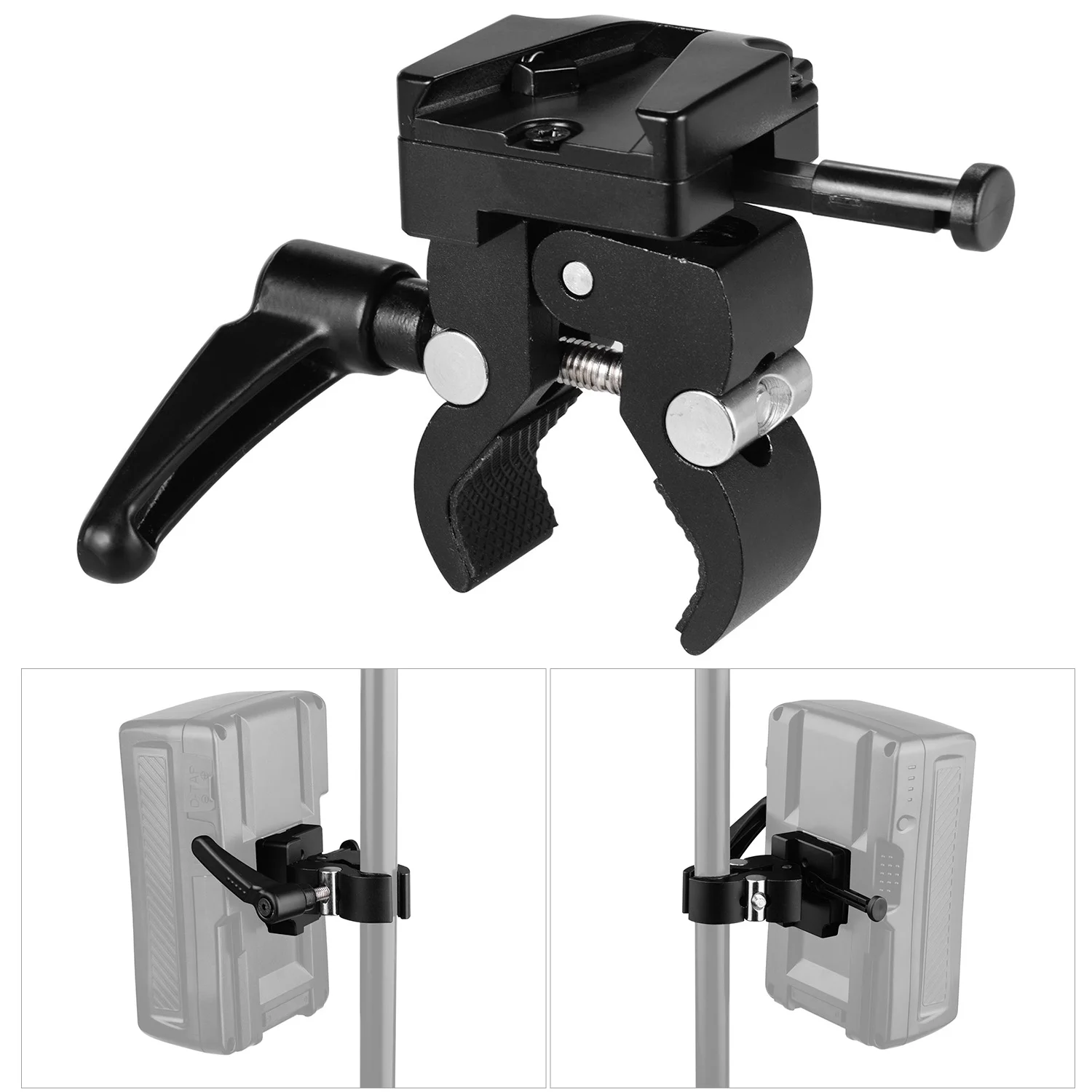 V-Mount Battery Adapter with Clamp for Mounting to Light Stand Tripod V-mount battery or | Электроника