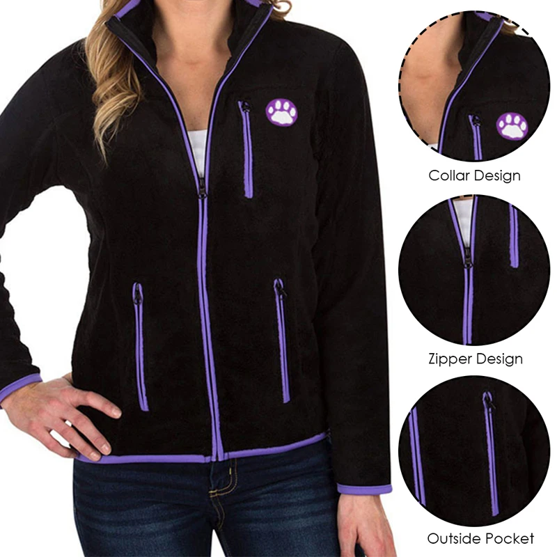 Модная женская Повседневная флисовая куртка зимнее пальто со стоячим воротником